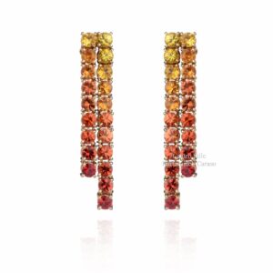 Orecchini oro zaffiri multicolor