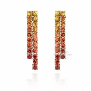 Orecchini oro zaffiri multicolor