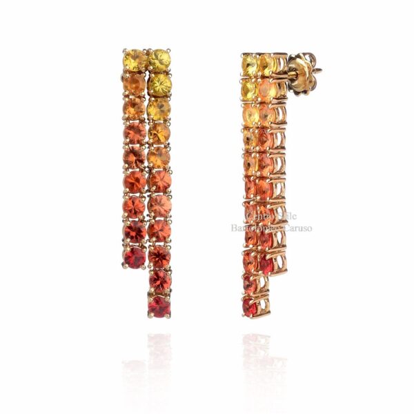 Orecchini in oro con zaffiri multicolor - immagine 2