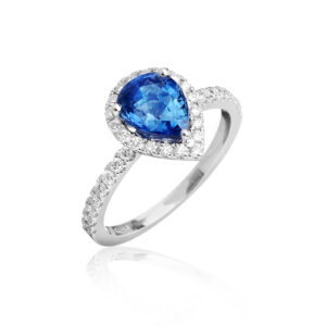 Anello oro zaffiro e diamanti naturali