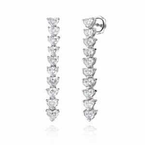 Orecchini oro diamanti naturali taglio cuore