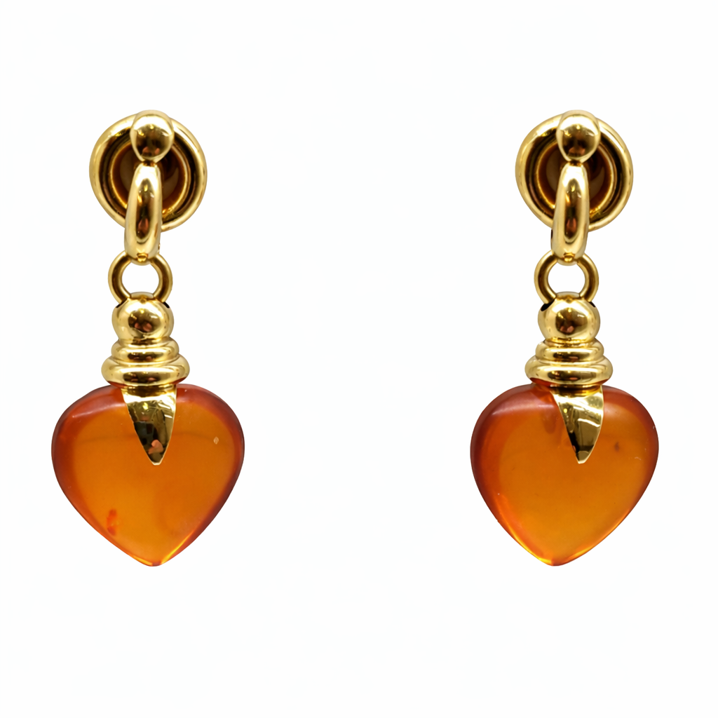 Orecchini oro ambra