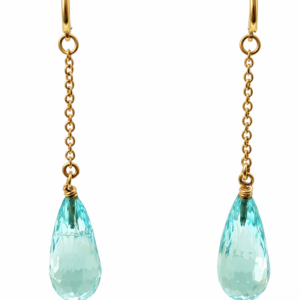 Orecchini oro giallo topazio azzurro